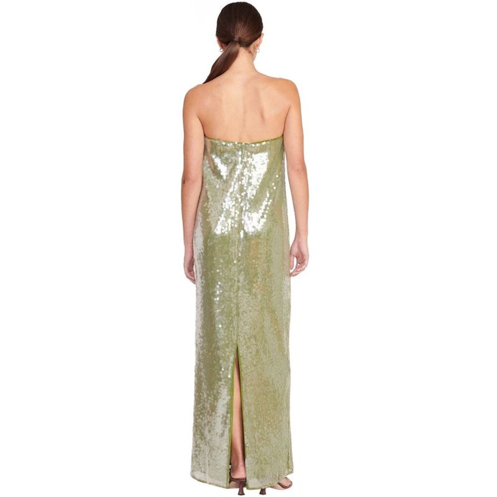 Staud Womens Casey Strapless Sequined Maxi Dress 6 Garden Moss - NWT $595 - Picture 3 of 8